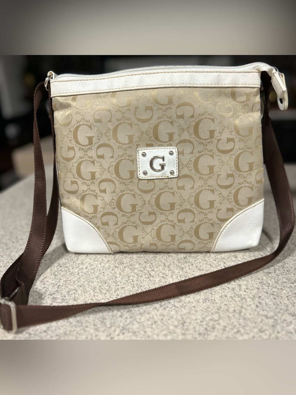 Vintage Y2K GUESS Monogram Crossbody Bag